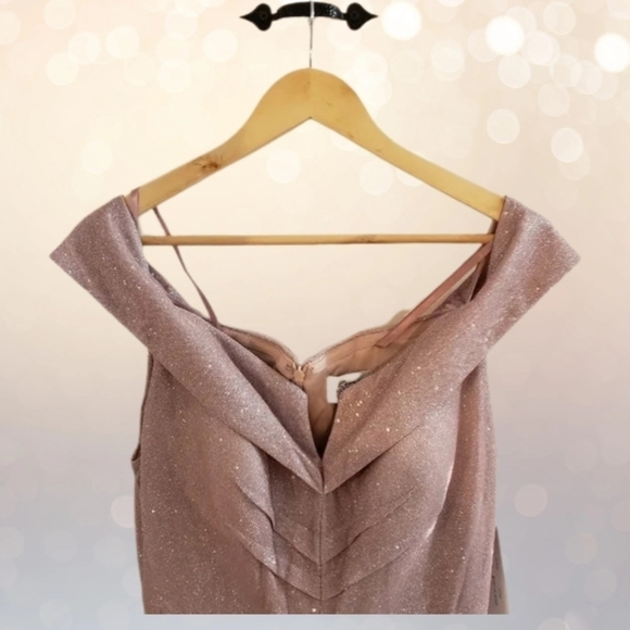 RENE Ruiz Collection Off-the-Shoulder Cocktail sparkle pink size 6 - Picture 4 of 6